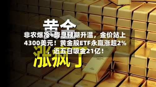 非农爆冷+降息预期升温	，金价站上4300美元！黄金股ETF永赢涨超2%，近五日吸金21亿！-第2张图片