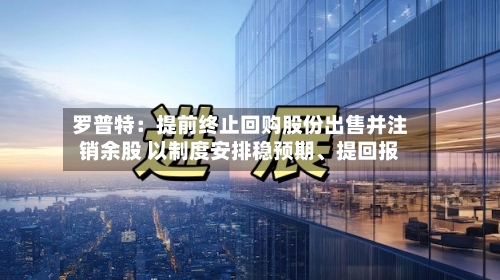 罗普特：提前终止回购股份出售并注销余股 以制度安排稳预期、提回报-第1张图片