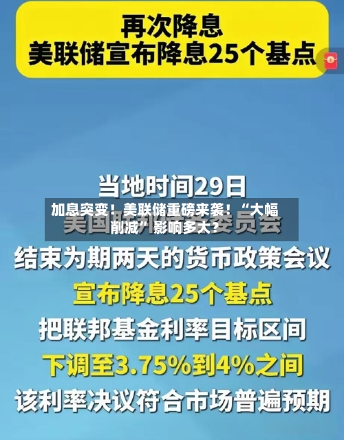 加息突变！美联储重磅来袭！“大幅削减” 影响多大？-第2张图片