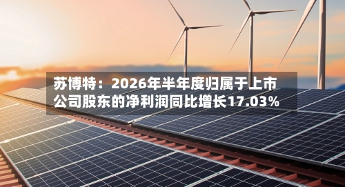 苏博特：2026年半年度归属于上市公司股东的净利润同比增长17.03%-第1张图片