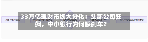 33万亿理财市场大分化：头部公司狂飙，中小银行为何踩刹车？-第3张图片