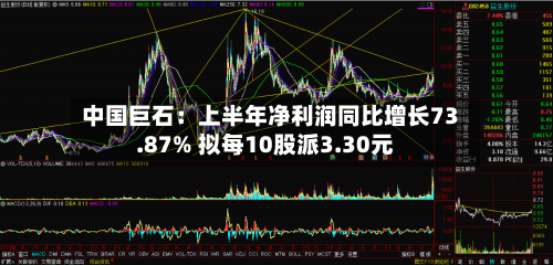 中国巨石：上半年净利润同比增长73.87% 拟每10股派3.30元