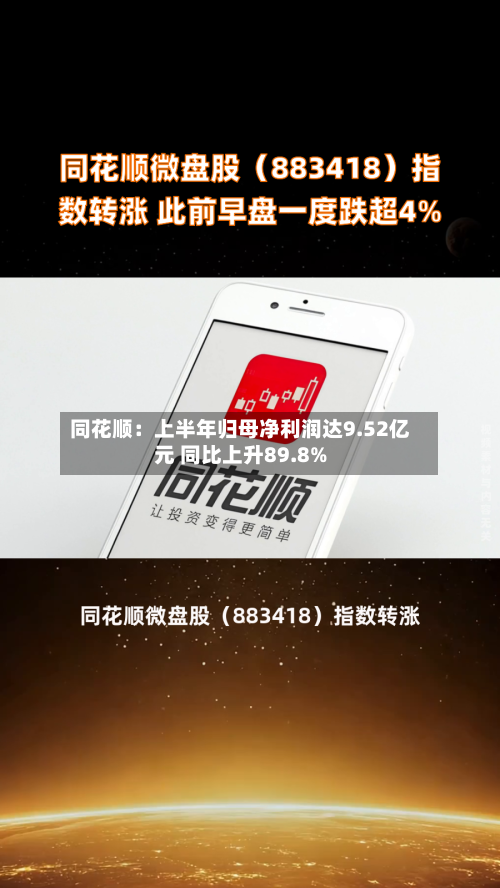 同花顺:上半年归母净利润达9.52亿元 同比上升89.8%-第3张图片
