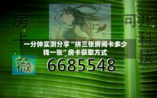 一分钟实测分享“拼三张房间卡多少钱一张	”房卡获取方式-第3张图片