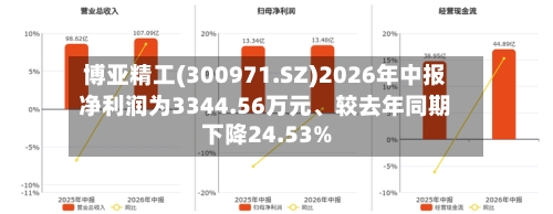 博亚精工(300971.SZ)2026年中报净利润为3344.56万元、较去年同期下降24.53%-第2张图片