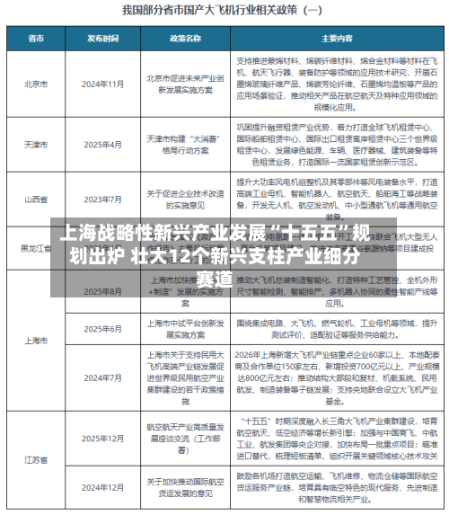上海战略性新兴产业发展“十五五	”规划出炉 壮大12个新兴支柱产业细分赛道-第3张图片