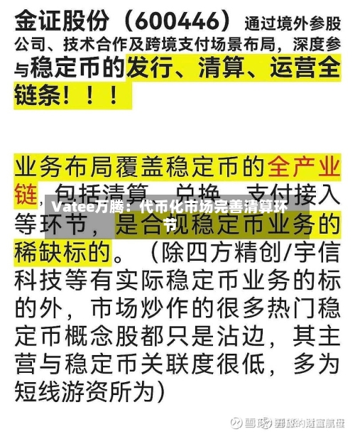 Vatee万腾：代币化市场完善清算环节-第3张图片