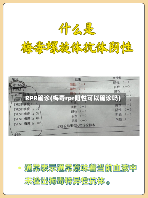 RPR确诊(梅毒rpr阳性可以确诊吗)-第2张图片