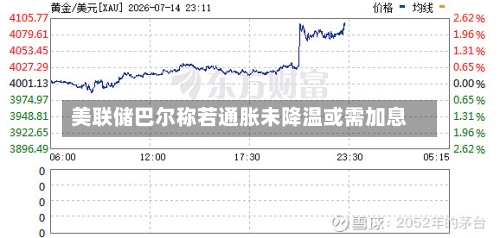 美联储巴尔称若通胀未降温或需加息