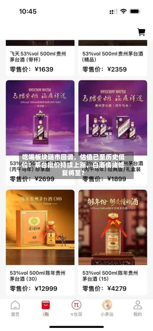 吃喝板块随市回调，估值已至历史低位！茅台批价持续上涨，白酒情绪修复将至？-第2张图片