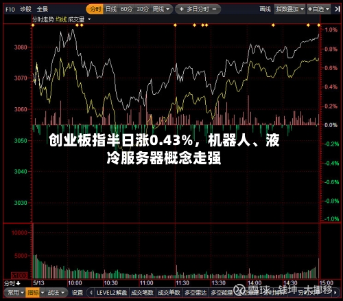 创业板指半日涨0.43%，机器人、液冷服务器概念走强