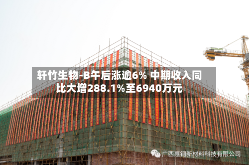 轩竹生物-B午后涨逾6% 中期收入同比大增288.1%至6940万元-第3张图片
