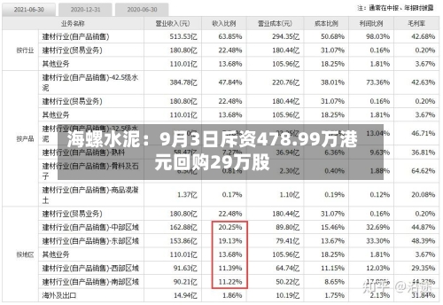 海螺水泥：9月3日斥资478.99万港元回购29万股-第2张图片
