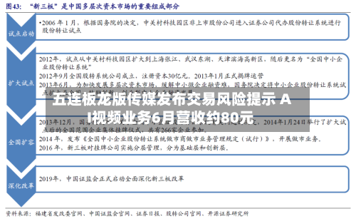 五连板龙版传媒发布交易风险提示 AI视频业务6月营收约80元-第2张图片