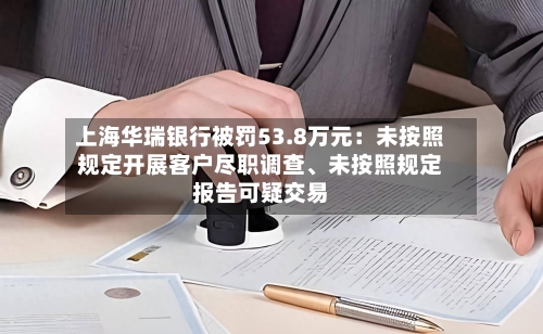 上海华瑞银行被罚53.8万元：未按照规定开展客户尽职调查、未按照规定报告可疑交易-第2张图片