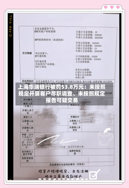 上海华瑞银行被罚53.8万元：未按照规定开展客户尽职调查、未按照规定报告可疑交易