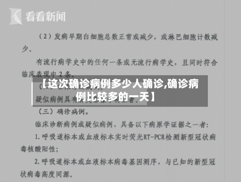 【这次确诊病例多少人确诊,确诊病例比较多的一天】
