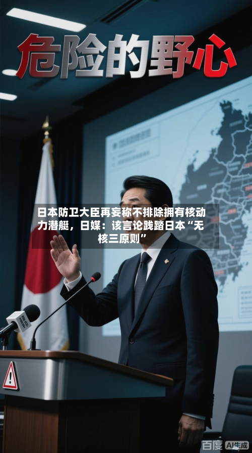 日本防卫大臣再妄称不排除拥有核动力潜艇，日媒：该言论践踏日本“无核三原则”