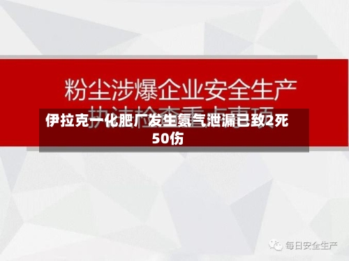 伊拉克一化肥厂发生氨气泄漏已致2死50伤-第3张图片