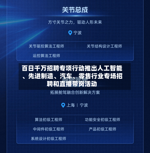 百日千万招聘专项行动推出人工智能、先进制造	、汽车、零售行业专场招聘和直播带岗活动-第3张图片