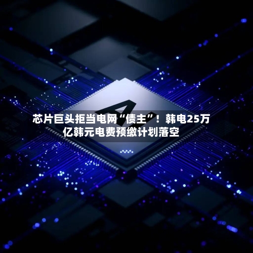 芯片巨头拒当电网“债主”！韩电25万亿韩元电费预缴计划落空-第3张图片