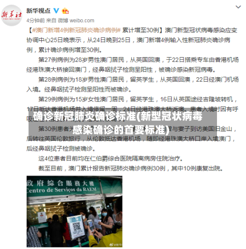 确诊新冠肺炎确诊标准(新型冠状病毒感染确诊的首要标准)