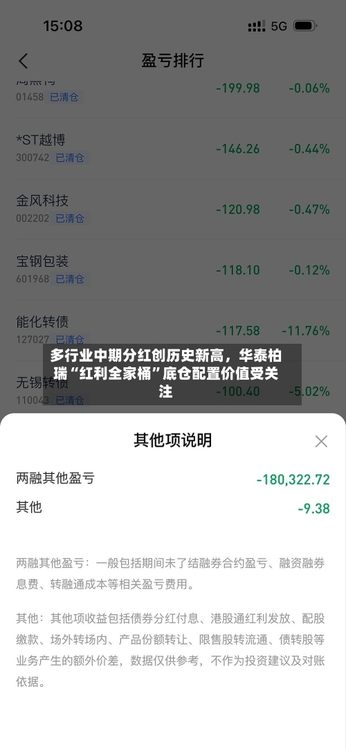 多行业中期分红创历史新高，华泰柏瑞“红利全家桶”底仓配置价值受关注