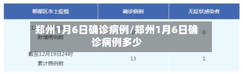 郑州1月6日确诊病例/郑州1月6日确诊病例多少