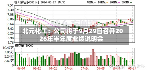 北元化工：公司将于9月29日召开2026年半年度业绩说明会