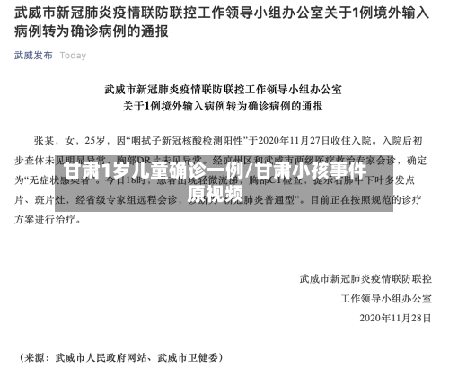 甘肃1岁儿童确诊一例/甘肃小孩事件原视频-第3张图片