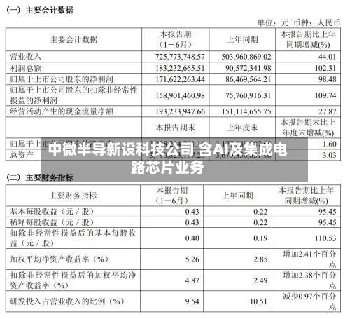 中微半导新设科技公司 含AI及集成电路芯片业务