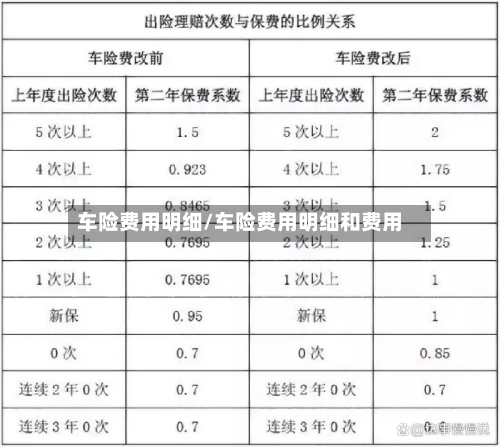 车险费用明细/车险费用明细和费用