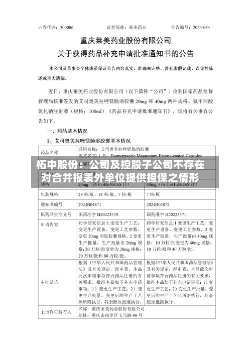 柘中股份:公司及控股子公司不存在对合并报表外单位提供担保之情形-第1张图片