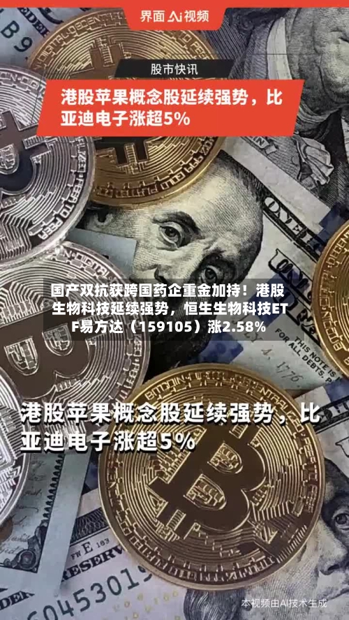国产双抗获跨国药企重金加持!港股生物科技延续强势,恒生生物科技ETF易方达(159105)涨2.58%
