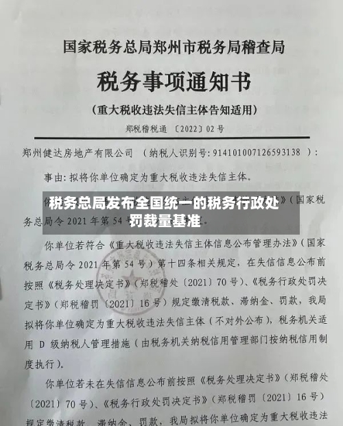 税务总局发布全国统一的税务行政处罚裁量基准