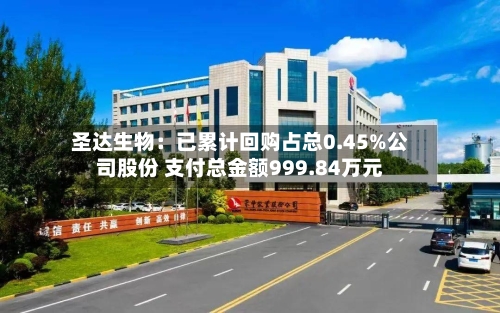 圣达生物:已累计回购占总0.45%公司股份 支付总金额999.84万元-第2张图片