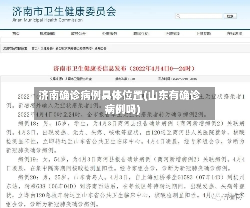 济南确诊病例具体位置(山东有确诊病例吗)-第2张图片