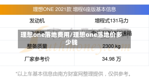 理想one落地费用/理想one落地价多少钱