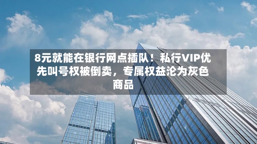 8元就能在银行网点插队！私行VIP优先叫号权被倒卖，专属权益沦为灰色商品-第2张图片