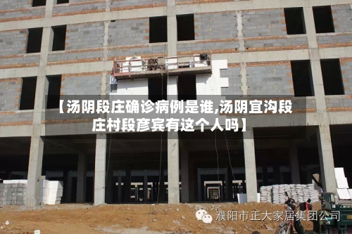 【汤阴段庄确诊病例是谁,汤阴宜沟段庄村段彦宾有这个人吗】-第3张图片