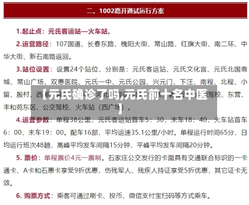 【元氏确诊了吗,元氏前十名中医】