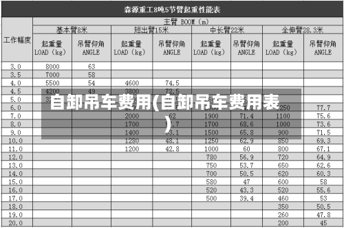 自卸吊车费用(自卸吊车费用表)