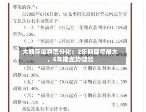 大额存单利率分化：2年期降幅最大，5年期逆势微涨-第3张图片